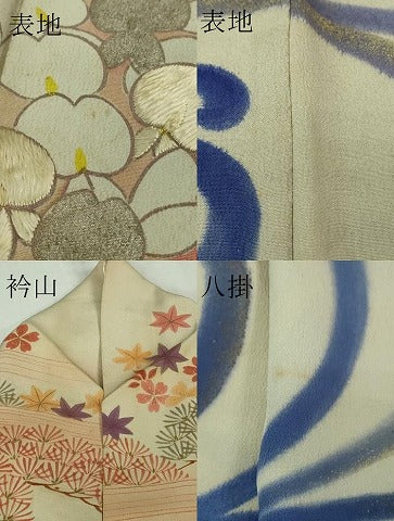 平和屋本店●極上 アンティーク 大正ロマン 振袖 駒刺繍 藤花房 暈し染め 金糸 逸品 DZAB4349kh6
