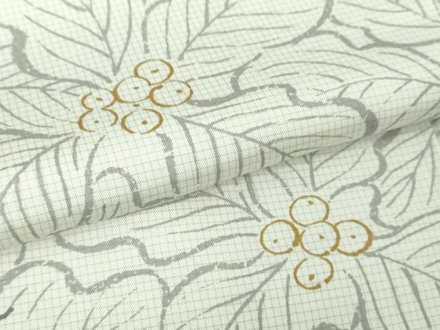平和屋着物●極上 本場縞大島紬 白大島 訪問着 南天草葉文 金彩 逸品 未使用 DZAB4353kh6
