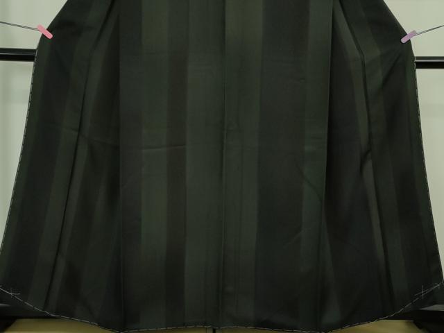 平和屋着物●極上 京都の名門ブランド 銀花仙 小紋 間道 黒地 暈し染め 逸品 未使用 DZAB4361kh6