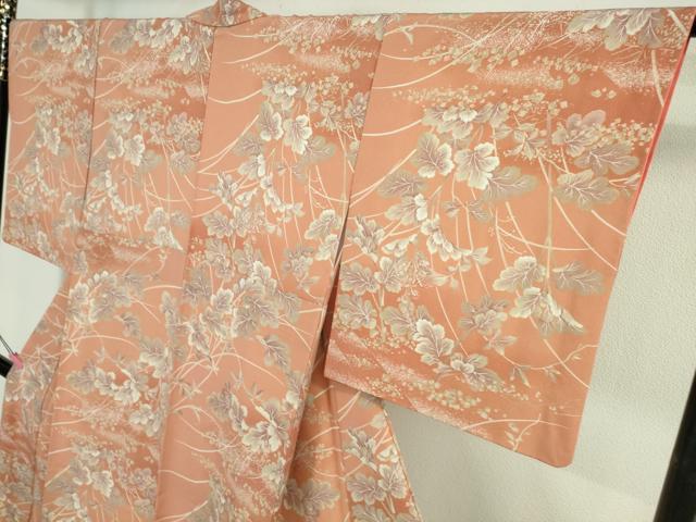 平和屋着物●極上 洗える最高級着物 <英>はなぶさ謹製 小紋 草葉文 暈し染め 逸品 DZAB4374kh6