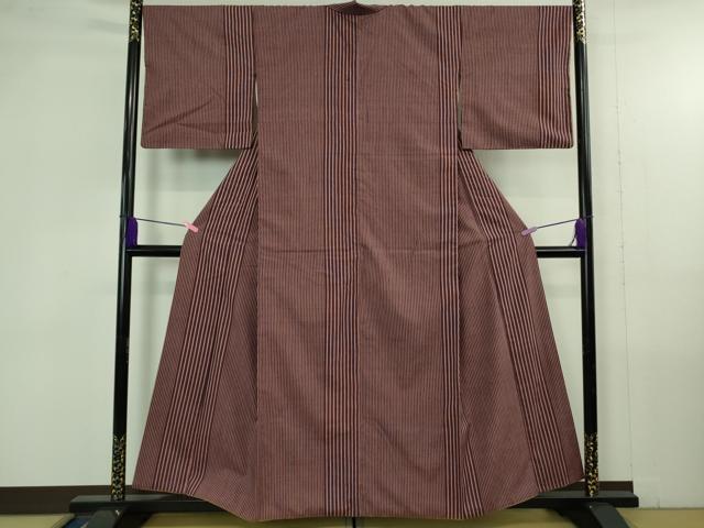 平和屋本店●極上 工芸呉服 芥川 紬 縞 たとう紙付き 逸品 DZAB4380kh6