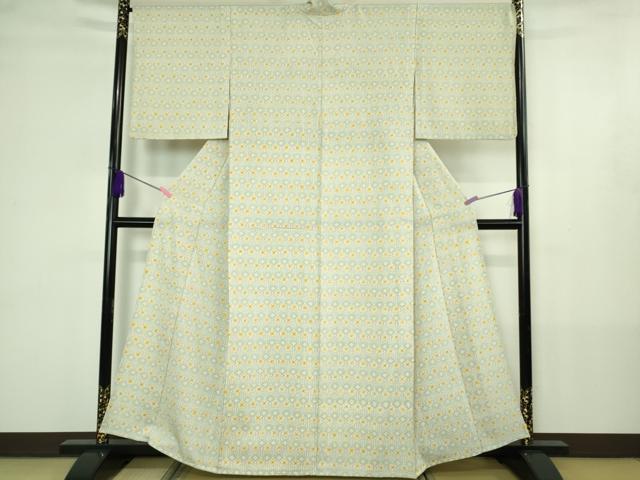 平和屋本店▽極上 工芸 小紋 単衣 花菱 逸品 DZAB4385kh6