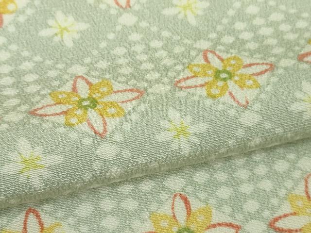 平和屋本店▽極上 工芸 小紋 単衣 花菱 逸品 DZAB4385kh6