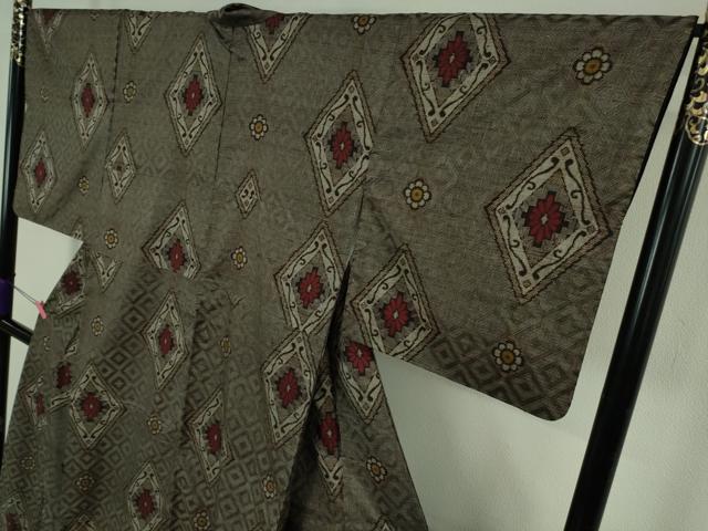平和屋着物●希少 本場大島紬 龍郷絣 逸品 DZAB4392kh6