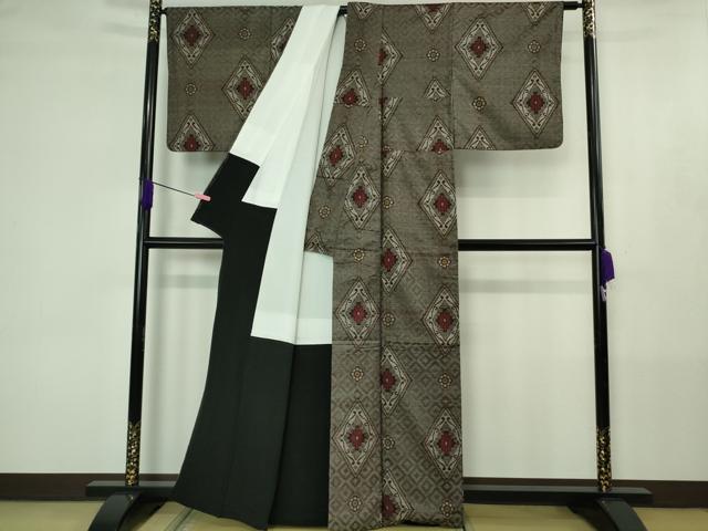 平和屋着物●希少 本場大島紬 龍郷絣 逸品 DZAB4392kh6
