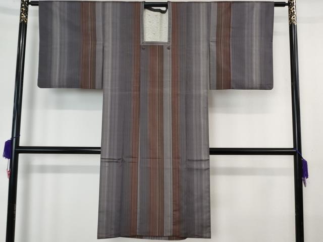 平和屋着物∞極上 道行コート ロング丈 お召地 間道 逸品 DZAB4394kh6