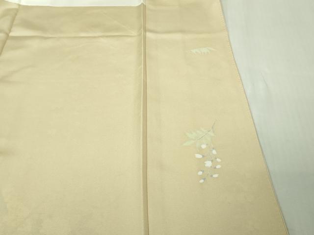平和屋本店●極上 訪問着 駒刺繍 冊子花文 鳥の子色地 暈し染め 金彩 逸品 DZAB4409kh6