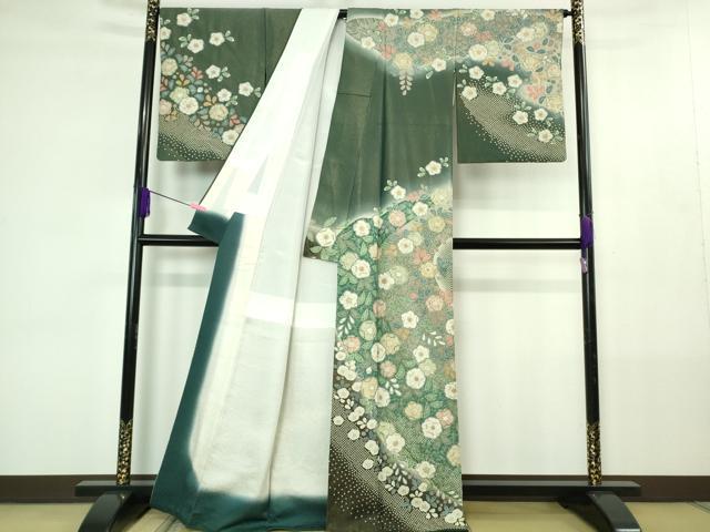 平和屋着物●極上 訪問着 辻が花 暈し染め 金通し地 逸品 DZAB4410kh6
