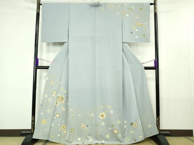 平和屋本店●極上 創業460年・千總 訪問着 駒刺繍 鳳凰花丸文 淡藤色地 金彩 逸品 DZAB4418kh6