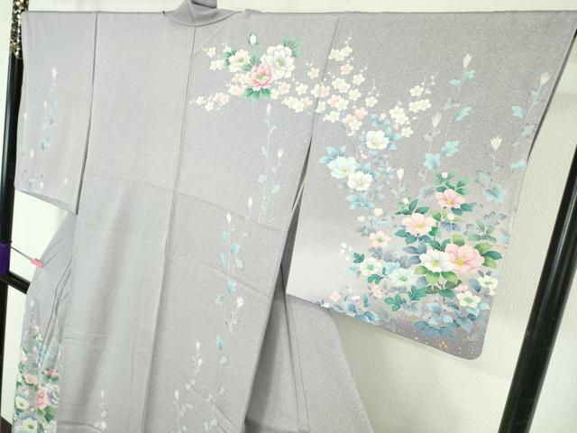 平和屋着物●極上 訪問着 花鳥文 暈し染め 金彩 逸品 未使用 DZAB4427kh6