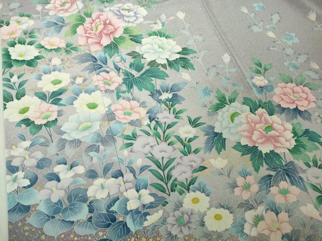 平和屋着物●極上 訪問着 花鳥文 暈し染め 金彩 逸品 未使用 DZAB4427kh6