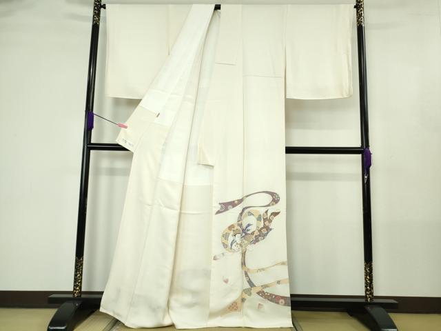 平和屋本店●極上 世界的友禅作家 千地泰弘 色留袖 寿光織 千地天女 象牙色地 金糸 ますいわ屋扱い 逸品 未使用 DZAB4434kh6