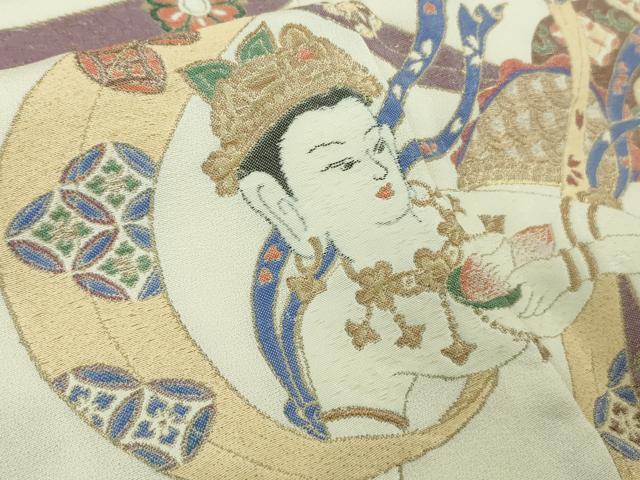 平和屋本店●極上 世界的友禅作家 千地泰弘 色留袖 寿光織 千地天女 象牙色地 金糸 ますいわ屋扱い 逸品 未使用 DZAB4434kh6