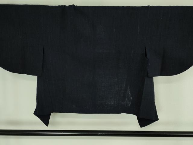 平和屋本店∞極上 浦野理一 経節紬 羽織 色無地 濃紺地 羽織紐付き 逸品 DZAB4450kh6