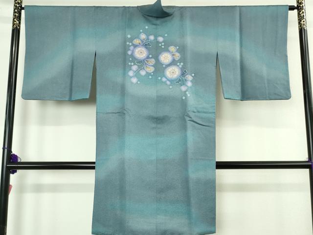 平和屋本店∞最高級 二代目 久保田一竹 幻の辻が花 道中着 ロング丈 銀通し地 京都きもの友禅扱い 逸品 DZAB4461kh6