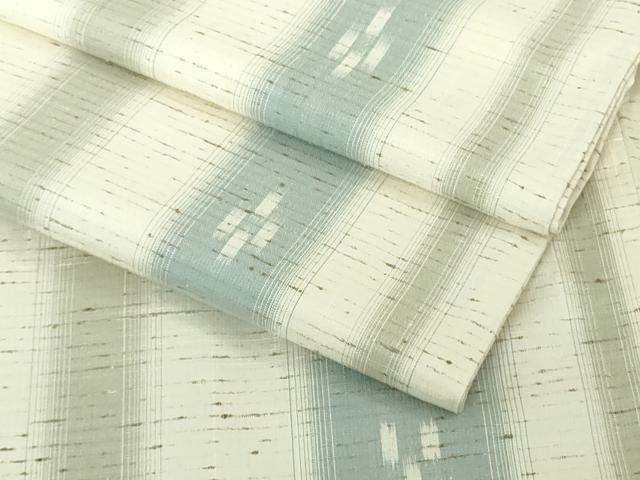 平和屋着物▽極上 ぜんまい紬 単衣 間道 ロング丈 逸品 DZAB4473kh6