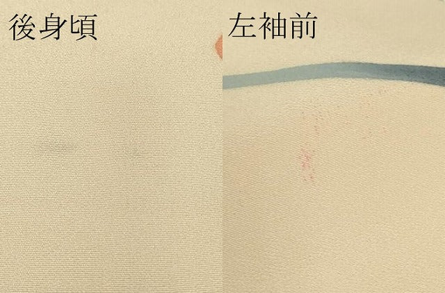 平和屋着物●極上 本加賀友禅作家 成竹登茂男 訪問着 枝花文 肌色地 暈し染め 逸品 DZAB4488kh6
