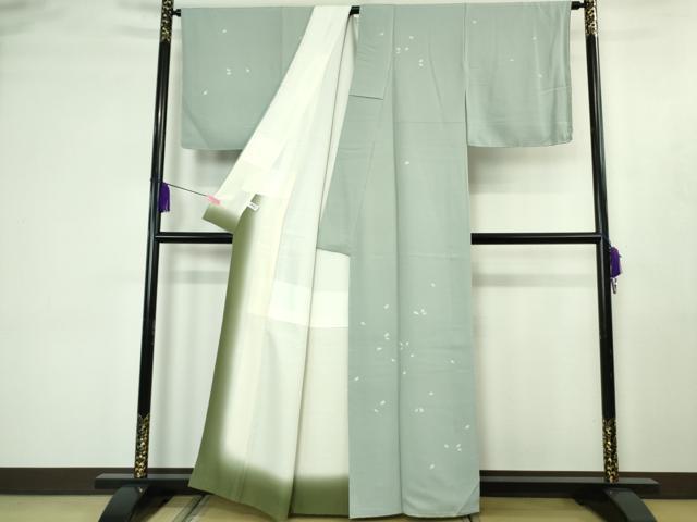 平和屋着物●極上 洛楽人工房 国兼屋 訪問着 舞桜 秘色色地 逸品 未使用 DZAB4497kh6