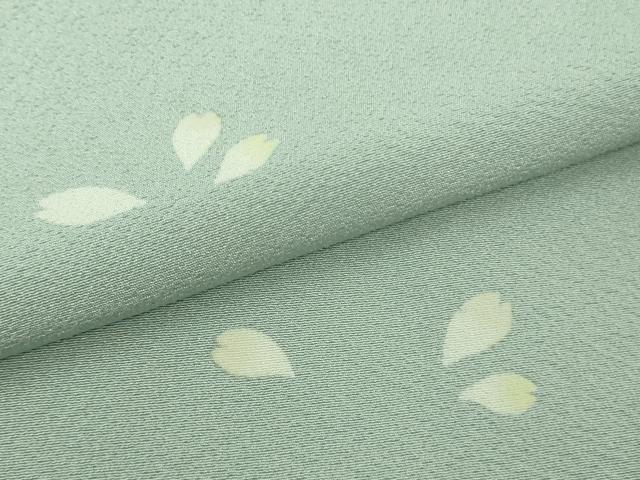 平和屋着物●極上 洛楽人工房 国兼屋 訪問着 舞桜 秘色色地 逸品 未使用 DZAB4497kh6