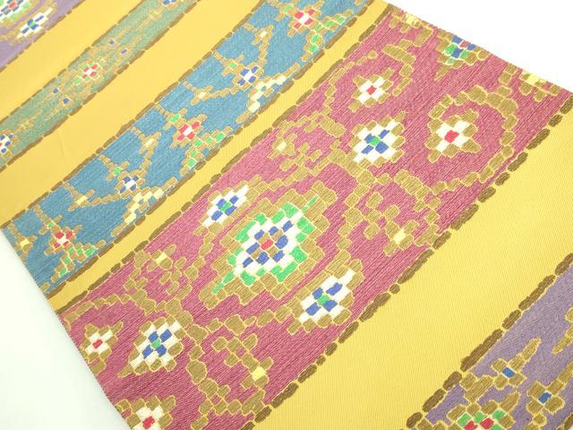 平和屋着物●極上 1854年創業 帯屋捨松 六通柄袋帯 幾何モール段紋 逸品 DZAB4517kh6