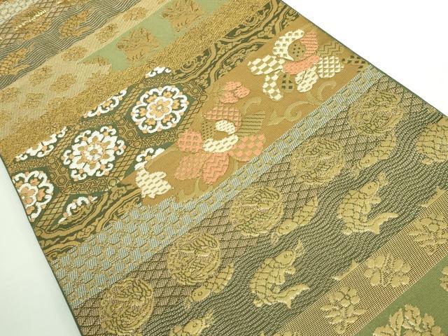 平和屋着物●極上 西陣 川島織物 六通柄 本袋帯 名物裂 金糸 逸品 DZAB4529kh6