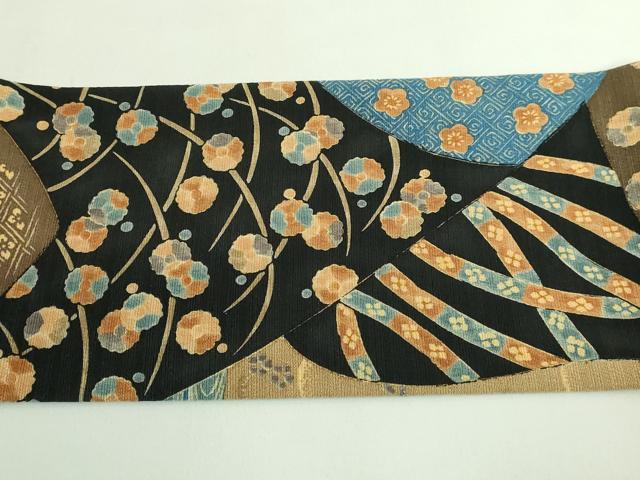 平和屋着物●極上 摺型友禅 京都 多ち花 つけ帯 切り嵌め花文 逸品 DZAB4532kh6