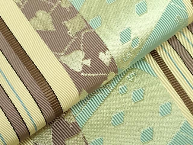 平和屋着物●極上 本場筑前博多織 八寸名古屋帯 トランプ 逸品 DZAB4536kh6
