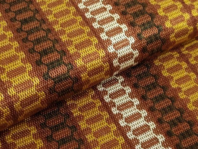 平和屋着物●極上 本場黄八丈 紬 八寸名古屋帯 間道 逸品 DZAB4541kh6