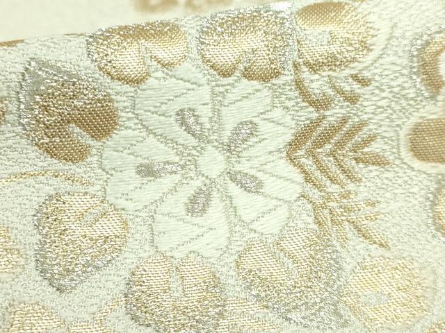 平和屋本店●極上 西陣 河合美術織物謹製 六通柄袋帯 唐織 正倉院花鳥文 金銀糸 逸品 DZAB4544kh6