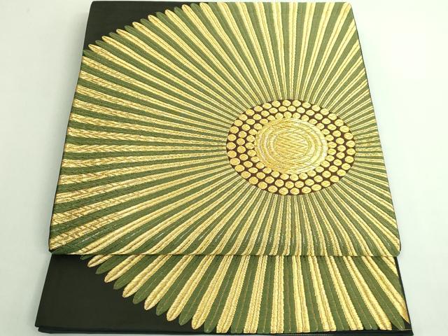 平和屋着物●極上 西陣 河合美術織物謹製 六通柄袋帯 花 金糸 逸品 DZAB4547kh6