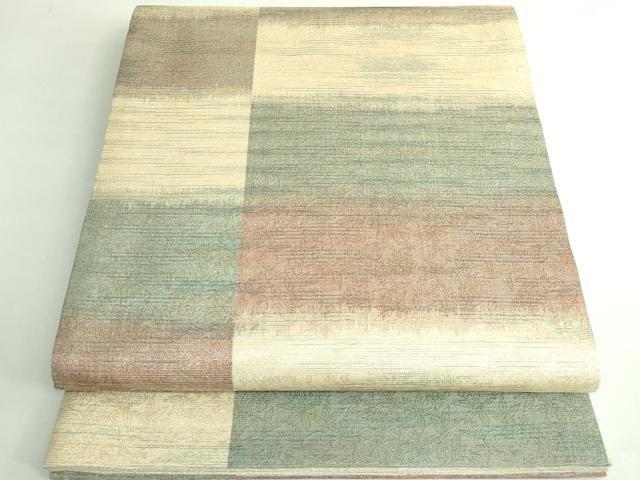 平和屋着物●極上 紋屋井関 御寮織 六通柄袋帯 変わり市松 金糸 逸品 DZAB4593kh6