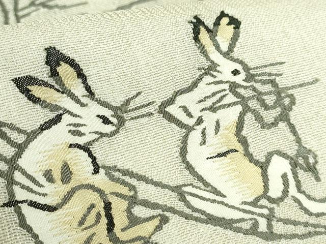 平和屋本店*極上 夏物 太鼓柄袋帯 鳥獣戯画 金糸 ますいわ屋扱い 逸品 DZAB4600kh6