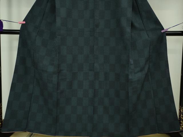 平和屋本店●極上 白鷹お召 110亀甲 市松文様 逸品 DZAB4602kh6