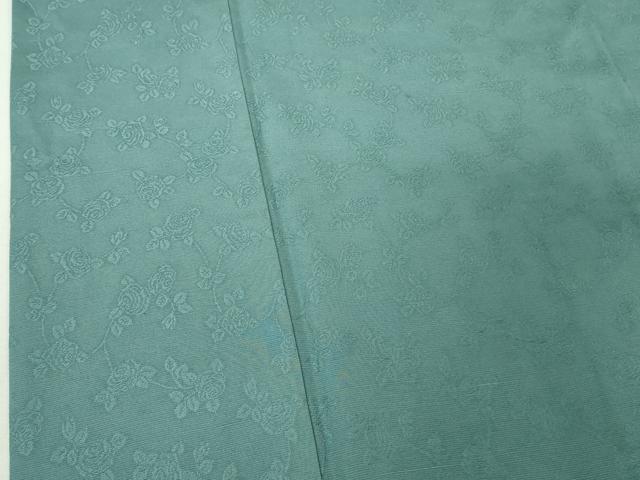 平和屋着物●極上 染色作家 草野一騎 色無地 お召地 薔薇地紋 浅葱色 逸品 DZAB4613kh6