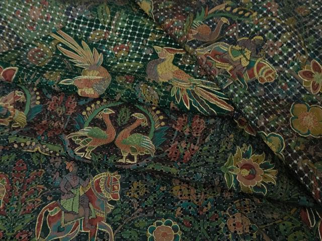 平和屋本店●極上 中国三大刺繍 総スワトウ刺繍 汕頭刺繍 訪問着 人物鳥獣更紗花文 金糸 逸品 DZAB4618kh6
