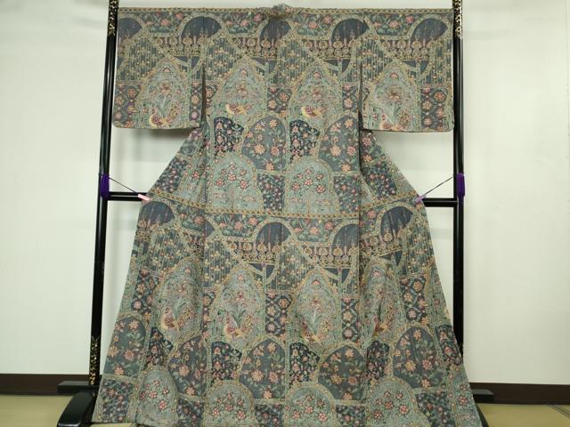 平和屋本店●極上 中国三大刺繍 スワトウ刺繍 汕頭刺繍 総刺繍 訪問着 花鳥文 逸品 DZAB4619kh6