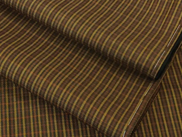 平和屋本店●極上 本場黄八丈 黒八丈 紬 格子 逸品 DZAB4625kh6