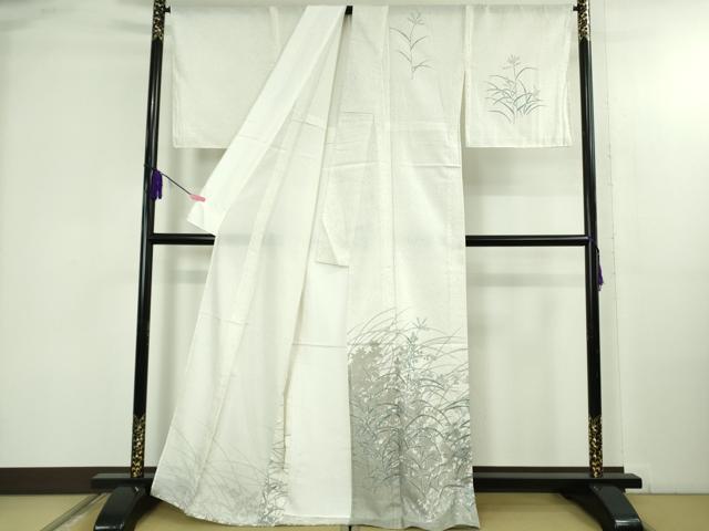 平和屋本店*極上 夏物 石川県指定無形文化財 夏牛首紬 白山工房 手織り 訪問着 作家物 秋草文 証紙付き 逸品 未使用 DZAB4628kh6
