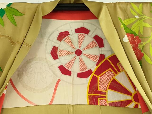 平和屋本店∞極上 アンティーク 大正ロマン 羽織 手刺繍 孔雀花文 金糸 逸品 DZAB4637kh6