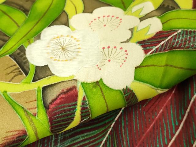 平和屋本店∞極上 アンティーク 大正ロマン 羽織 手刺繍 孔雀花文 金糸 逸品 DZAB4637kh6