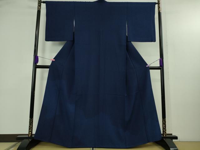 平和屋着物●極上 藍造り国選定無形文化財 藍師・佐藤昭人 大澤石雄 訪問着 霞文 反端付き 逸品 DZAB4648kh6