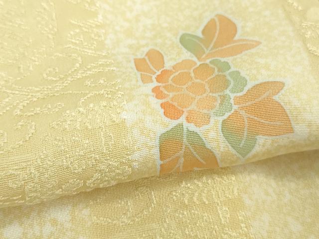 平和屋着物∞極上 羽織 お召地 草花間道 羽織紐付き 逸品 DZAB4659kh6