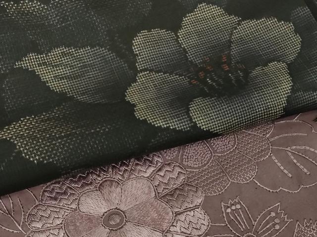 平和屋本店●極上 名門藤娘きぬたや 藤娘大島しぼり 本場大島紬 訪問着 スワトウ・相良刺繍 黒地 恵大島織物謹製 証紙付き 逸品DZAB4666kh6