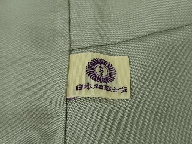 平和屋着物●極上 中国三大刺繍 スワトウ刺繍 汕頭刺繍 訪問着 草花文 灰汁色地 逸品 DZAB4667kh6