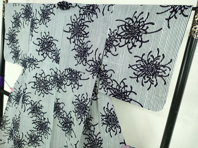 平和屋着物∴極上 夏物 浴衣 綿絽 乱菊 逸品 未使用 DZAB4671kh6