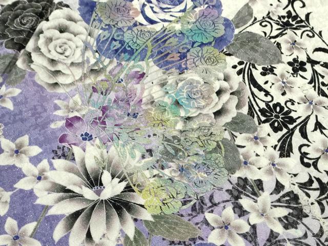 平和屋着物●極上 振袖 舞蝶花文 暈し染め 金銀彩 金通し地 逸品 DZAB4685kh6