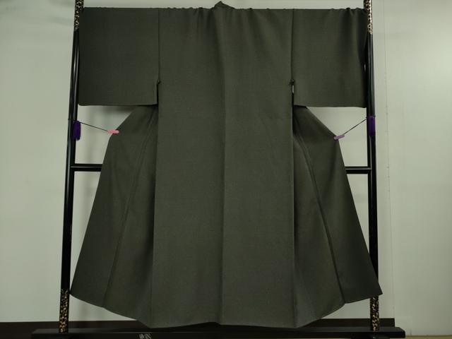 平和屋本店●極上 男性 銀座もとじ お召 キングサイズ 羊羹色 逸品 DZAB4694kh6