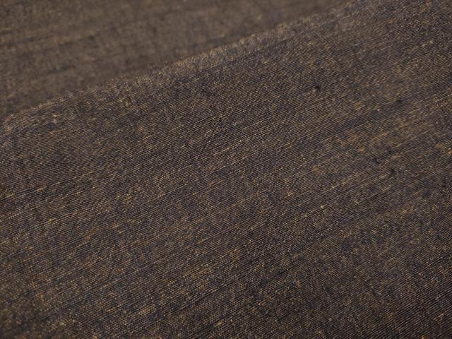 平和屋着物●極上 男性 紬 アンサンブル 色無地 濃い黒鳶色 逸品 DZAB4705kh6