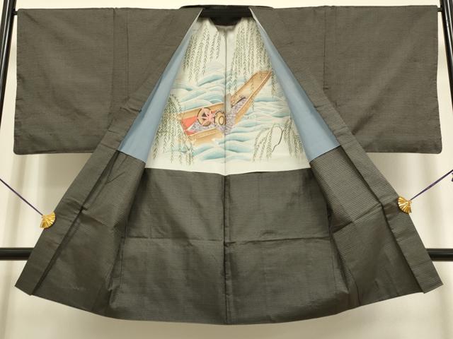 平和屋着物●極上 男性 本場大島紬 アンサンブル 長羽織 100亀甲 総詰め 逸品 DZAB4713kh6