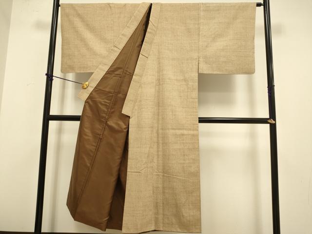 平和屋本店●極上 男性 本場結城紬 重要無形文化財 アンサンブル 長羽織 100亀甲 総詰め 証紙付き 逸品 DZAB4724kh6